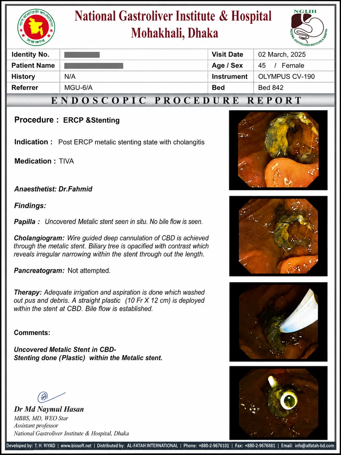 ERCP fluoroscopic view